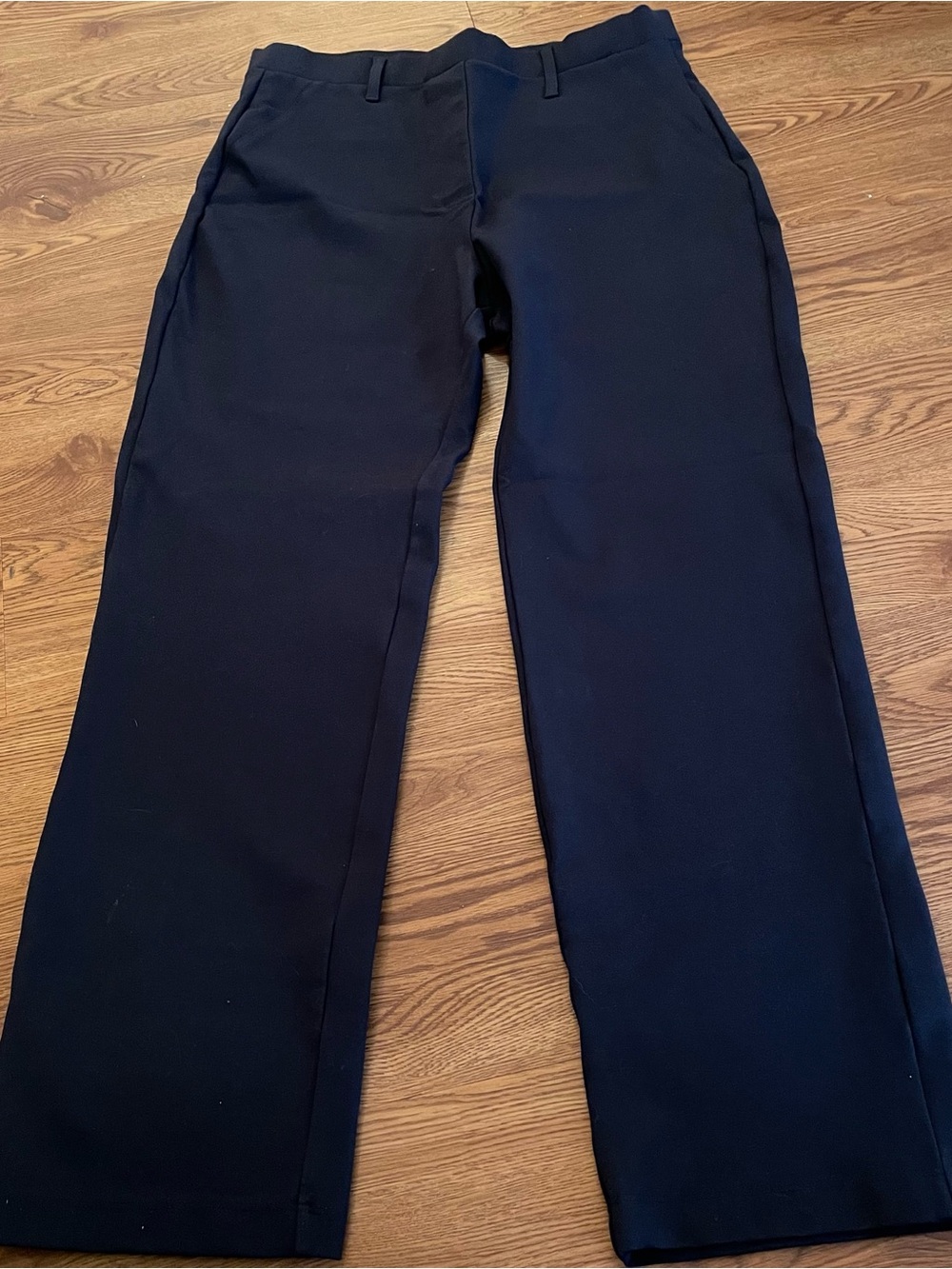Quince Wm’s Navy Large Ultra-Stretch Ponte Straight Leg Pull-On Pants